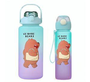 Pack 2 Botellas Agua Motivacional De 2 Litros Y 900ml  con bloqueo de seguridad