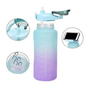 Pack 2 Botellas Agua Motivacional De 2 Litros Y 900ml  con bloqueo de seguridad