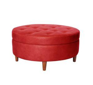 Pouf Paris Cuero Kentucky Rojo