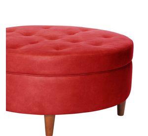 Pouf Paris Cuero Kentucky Rojo