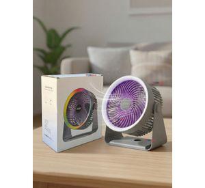 Mini Ventilador De Mesa Gris Silencioso Portátil Recargable USB