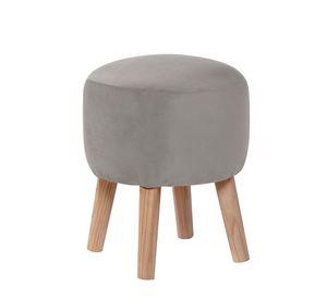 Pouf Nantes Tela Velvet Gris