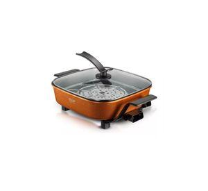 Olla eléctrica al vapor sartén antiadherente 1350w 7L, color naranja