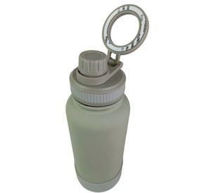 Botella Verde de Agua de Acero Inoxidable de 650ML con Soporte Magnético para Teléfono T-1001