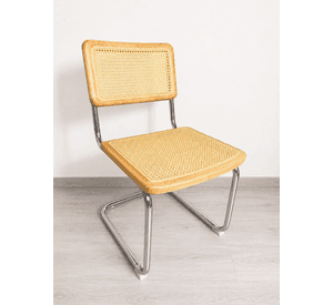 Sillas de Comedor Ratan Natural Madera y Acero Estilo Nordico Breuer