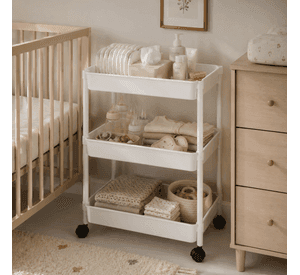 Organizador Dormitorio Inatil Con Rueda 3 Niveles color Blanco