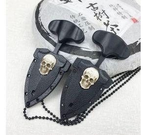 Mini Cuchillo Daga Collar Calavera Tactico Defensa Personal AE58