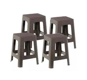 Set 4 Unidades Piso Rattan Simil
