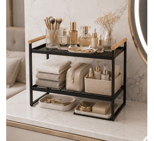 Organizador de Espacios Baño 2 niveles Metalico Negro 125