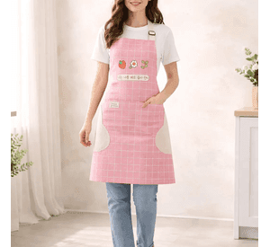 Delantal De Cocina Mandil Estampado Con Bolsillos Ajustable
