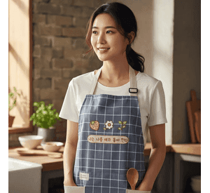 Delantal De Cocina Mandil Estampado Con Bolsillos Ajustable