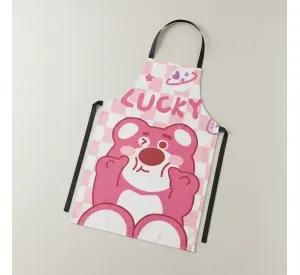 Delantal De Cocina Estampado Oso Rosa Kawaii Impermeable
