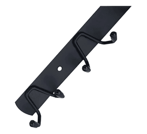 Perchero De Pared Metal Negro 4 Ganchos Doble Multiuso