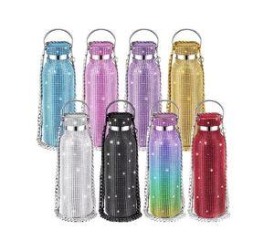 Termo Botella Diseño Diamantes 500ML Portatil Termica