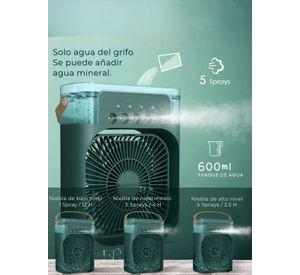Climatizador Portátil Frío 4 en 1 Ventilador Humificador Enfriador Lampara LED 220v USB Verde