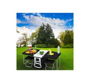 Mesa Cooler 28 LT Camping Sillas 2 en 1 Negro