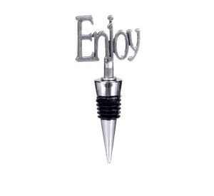 Tapón Decorativo Botella Enjoy Para Vino Silver