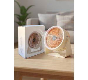 Mini Ventilador De Mesa Beige Silencioso Portátil Recargable USB