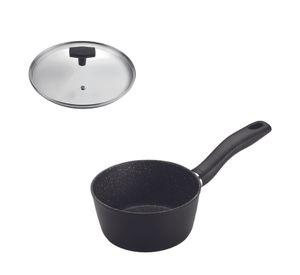 SET Cacerola 16cm Antiadherente Negro  con Tapa Daily