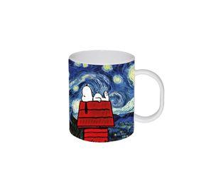 Set Botella Snoopy Cielo van Gogh 750 ml + mousepad + tazón 300 ml
