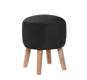 Pouf Nantes Tela Velvet Negro