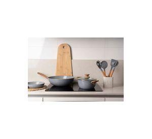 Batería de cocina de 10 piezas, antiadherente, cerámica marmolada