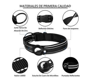 Collar Correa Perro Para Airtag Reforzada Reflectante Talla M