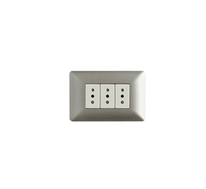 Tomacorriente Enchufe Hembra Triple 220v Certificado Sec Stanford Champagne