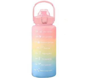 Pack 2 Botellas Agua Motivacionales De 2 Litros Y 900 Ml Multicolor