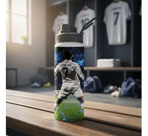 BOTELLA ESTAMPADA DE RONALDO CR7 FUTBOL IDELA PARA EL GYM