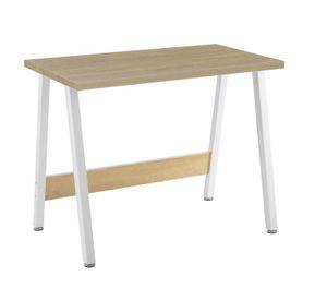 Escritorio 100x58x75 cm Blanco y Oak