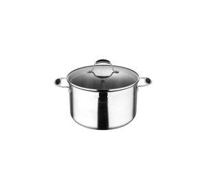 CACEROLA ACERO INOX CON TAPA VIDRIO 28X16.5