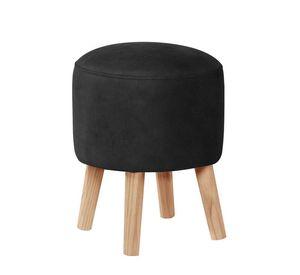 Pouf Nantes Cuero Kentucky Negro