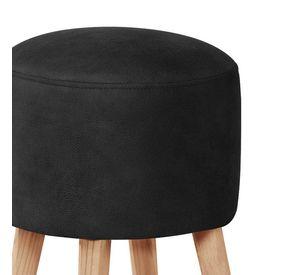 Pouf Nantes Cuero Kentucky Negro