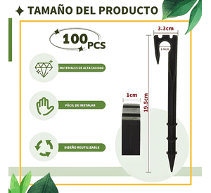 100 uds estaca baston manguera polietileno 16mm reutilizable