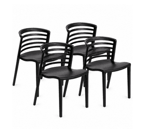 Pack 4 Sillas Roma Negra de Polipropileno