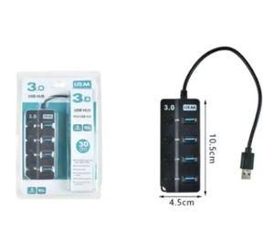 Hub Irm De 4 Puertos Usb 3.0 Con Interruptores Alargador
