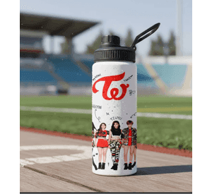 Botella Estampada Twice, Kpop, Love 1 regalo 850ml Blanco