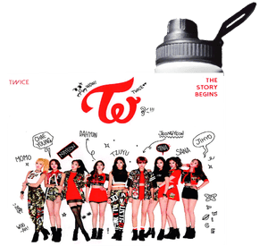 Botella Estampada Twice, Kpop, Love 1 regalo 850ml Blanco