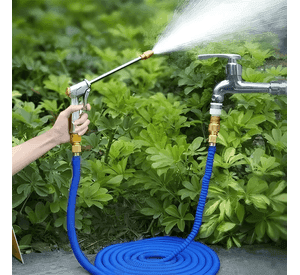 Manguera extensible 30m 6 modos pulverización jardín Azul