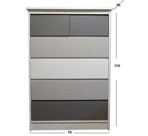 Cajonera 6 Cajones Gris Grafito Premium