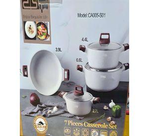 JUEGO DE OLLAS DE COCINA 7 PIEZAS BLANCO