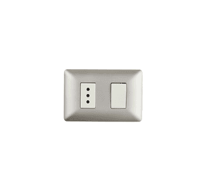 Interruptor Luz Con Tomacorriente Muro Simple Certificado Stanford Champagne