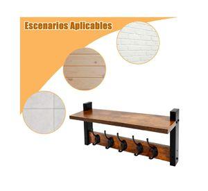 Repisa Perchero Estante De Pared Estanterias Marron