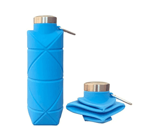 Botella Agua Plegable Silicona 600ml Deportiva Gym Viaje