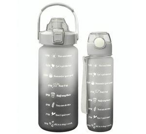 Pack 2 Botellas Agua Motivacionales De 2 Litros Y 900 Ml