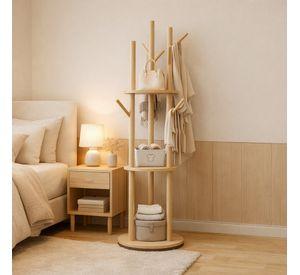 Perchero Giratorio Árbol Con Repisa Dormitorio Entrada 164cm Marrón