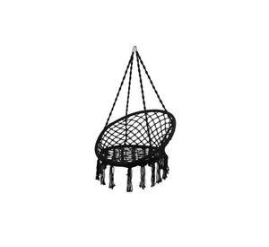 Silla Colgante Muna Tejida Negra Tipo Columpio Decorativa