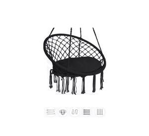 Silla Colgante Muna Tejida Negra Tipo Columpio Decorativa