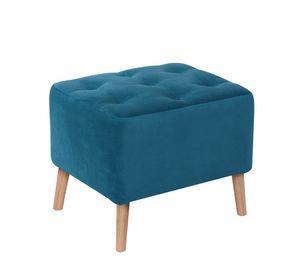 Pouf Lyon Tela Velvet Azul Petroleo